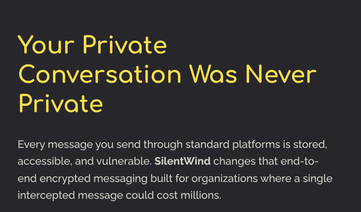 Your Private Conversations with other encrypted messaging applications.
