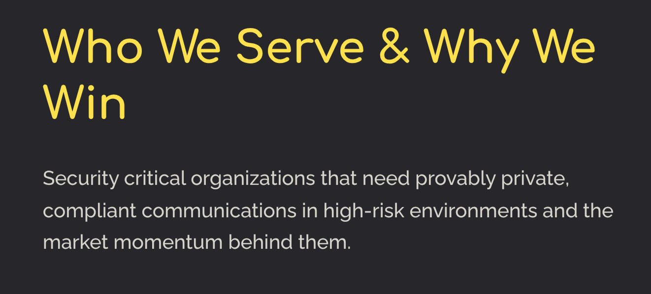 Who We Serve and Why We Win